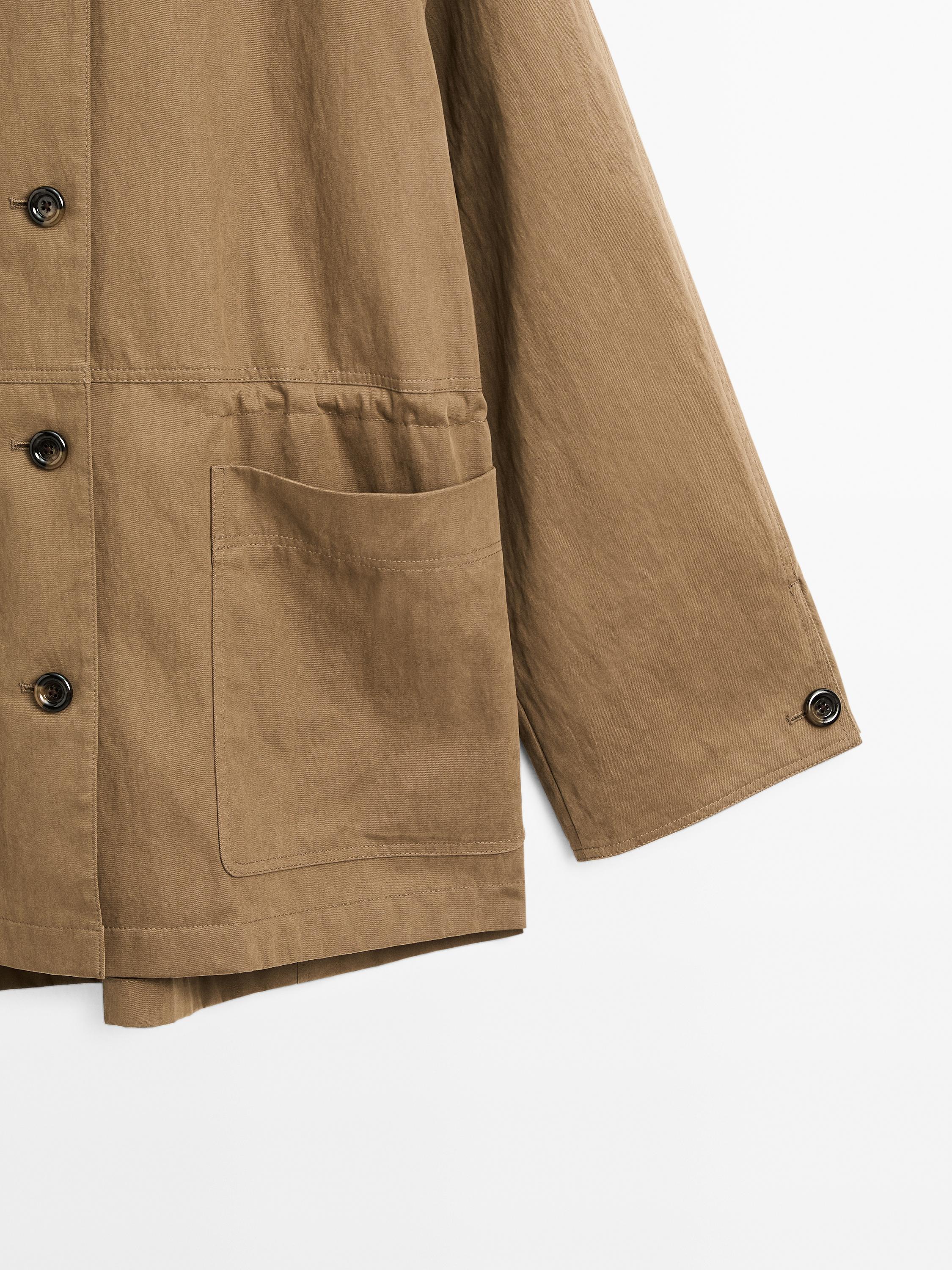 Trench taille ajustée en coton mélangé